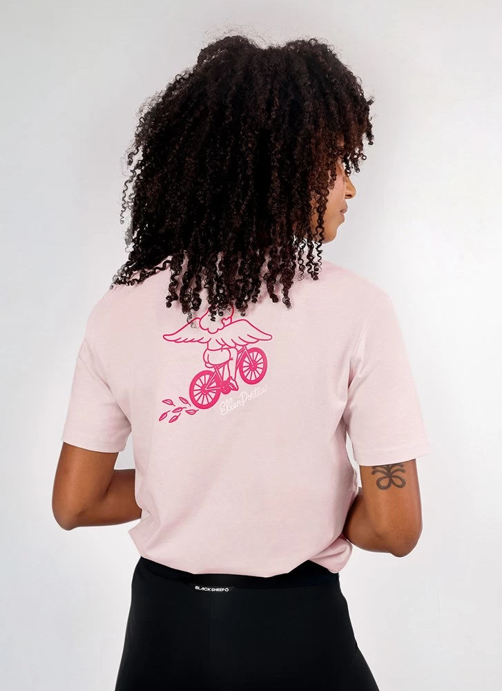 Ellen Porteus Women's Inactivewear Capped Tee - Pink Birds & Snakes 4 Ellen Porteus Women's Inactivewear Capped Tee - Pink Birds & Snakes - Image 2