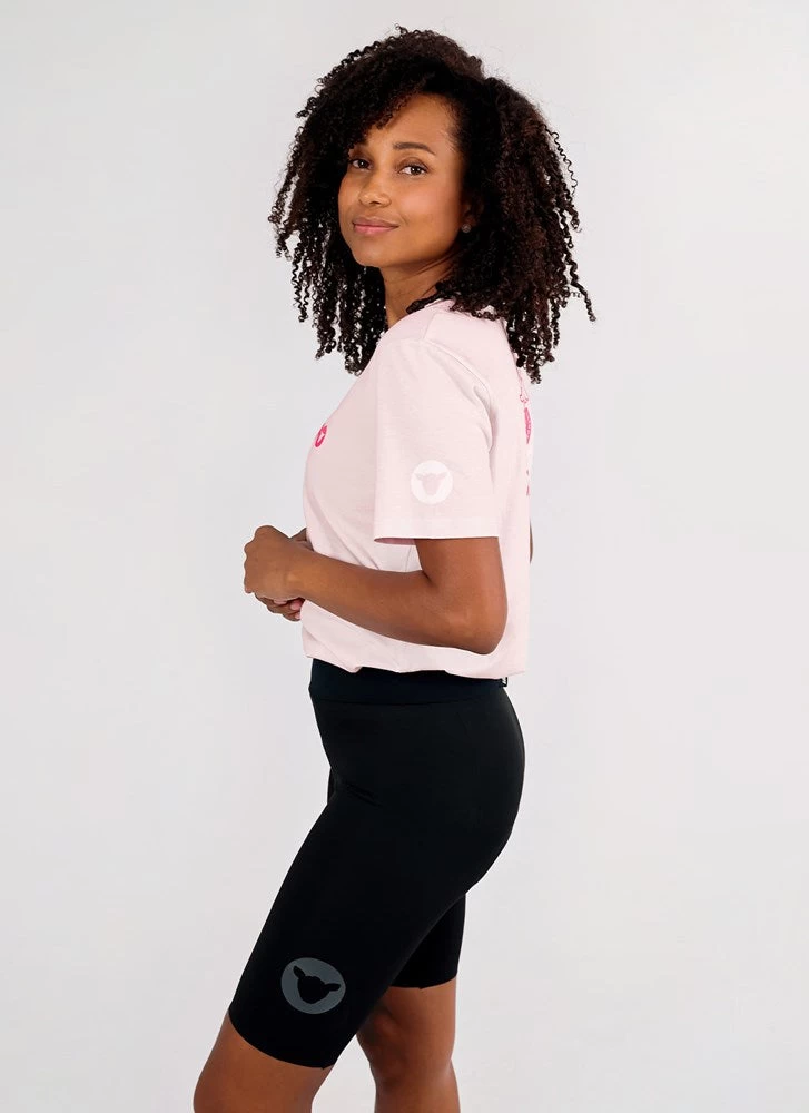 Ellen Porteus Women's Inactivewear Capped Tee - Pink Birds & Snakes 5 Ellen Porteus Women's Inactivewear Capped Tee - Pink Birds & Snakes - Image 3