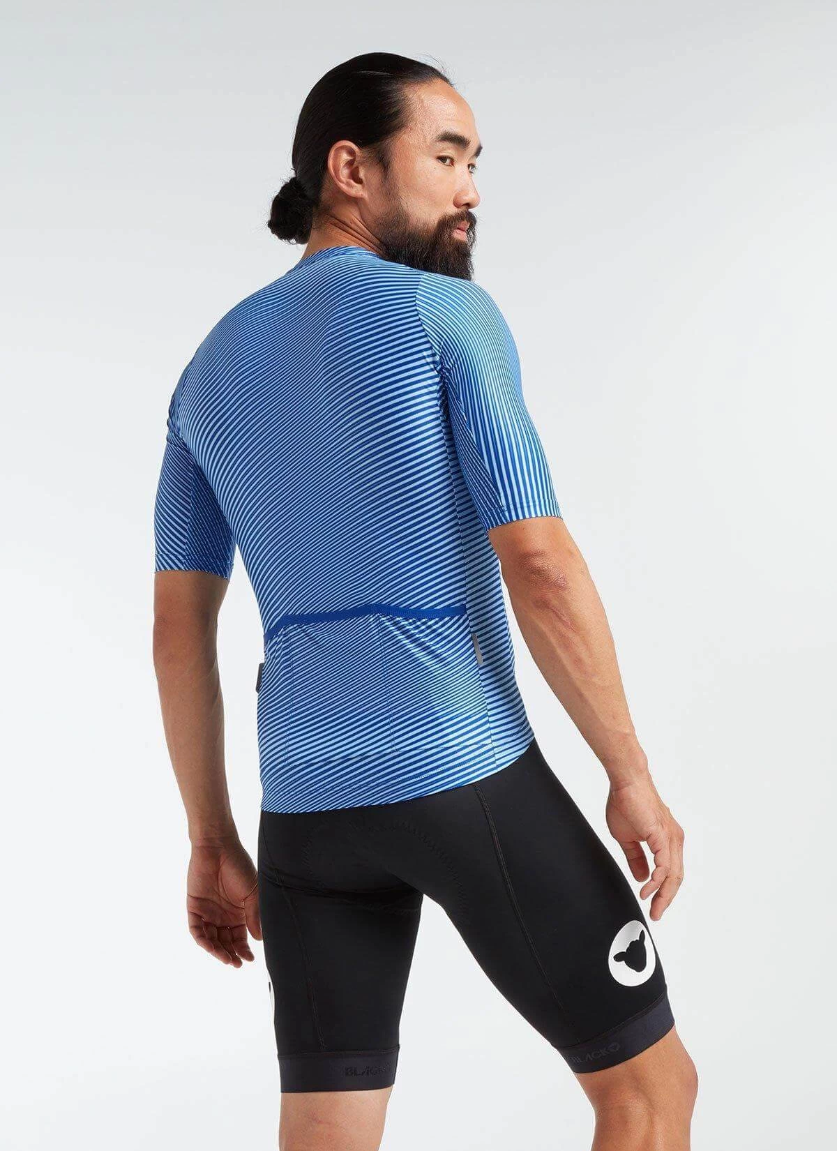 Blue/Vista Moire Essentials TEAM Men's Jersey 5 Blue/Vista Moire Essentials TEAM Men's Jersey - Image 3