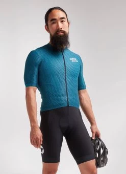 Teal Slash Aero Racing Men's Jersey -Pro Fit Shop C Front 20.09.02 BSC RACING JERSEY TEAL SS 0004