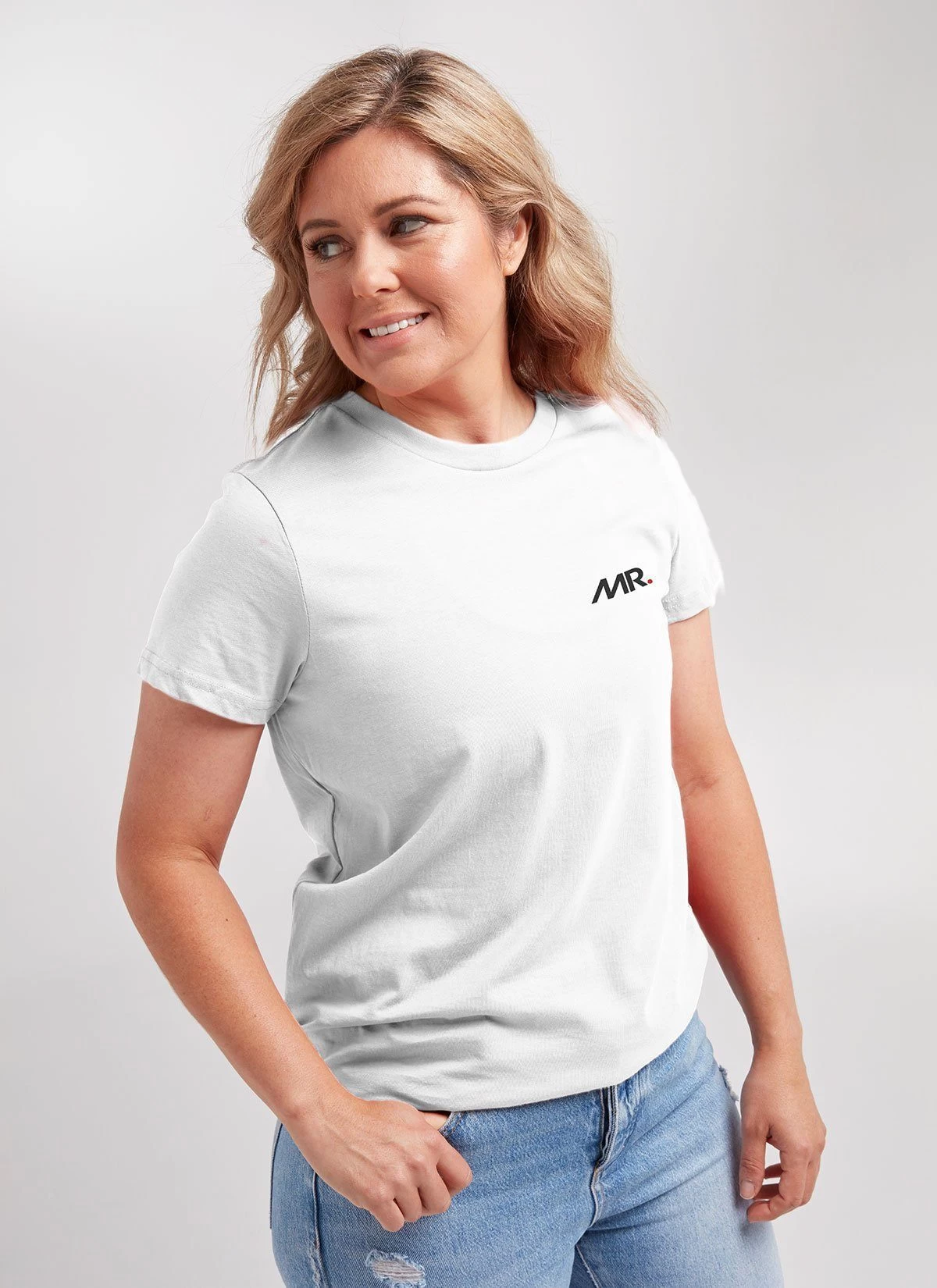 White MR Women's Crew Tee - Image 2