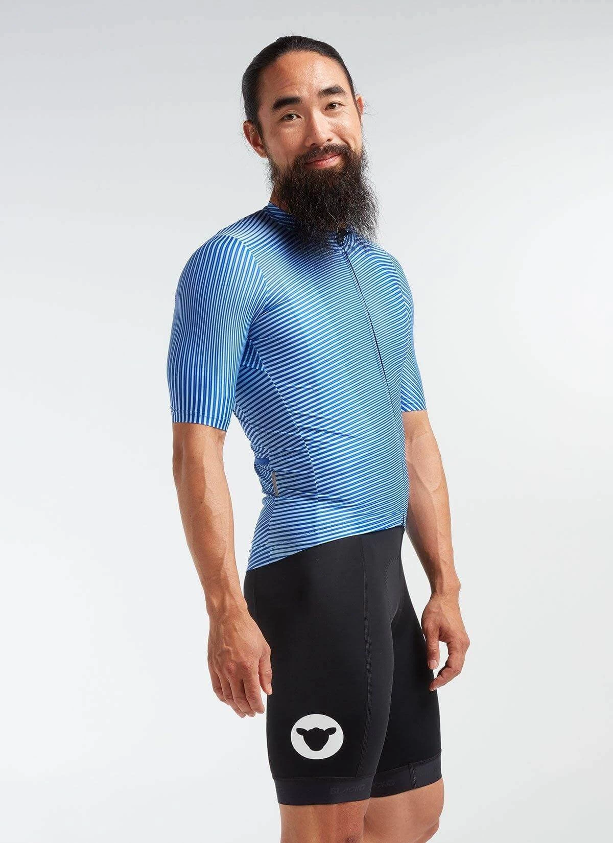 Blue/Vista Moire Essentials TEAM Men's Jersey 4 Blue/Vista Moire Essentials TEAM Men's Jersey - Image 2