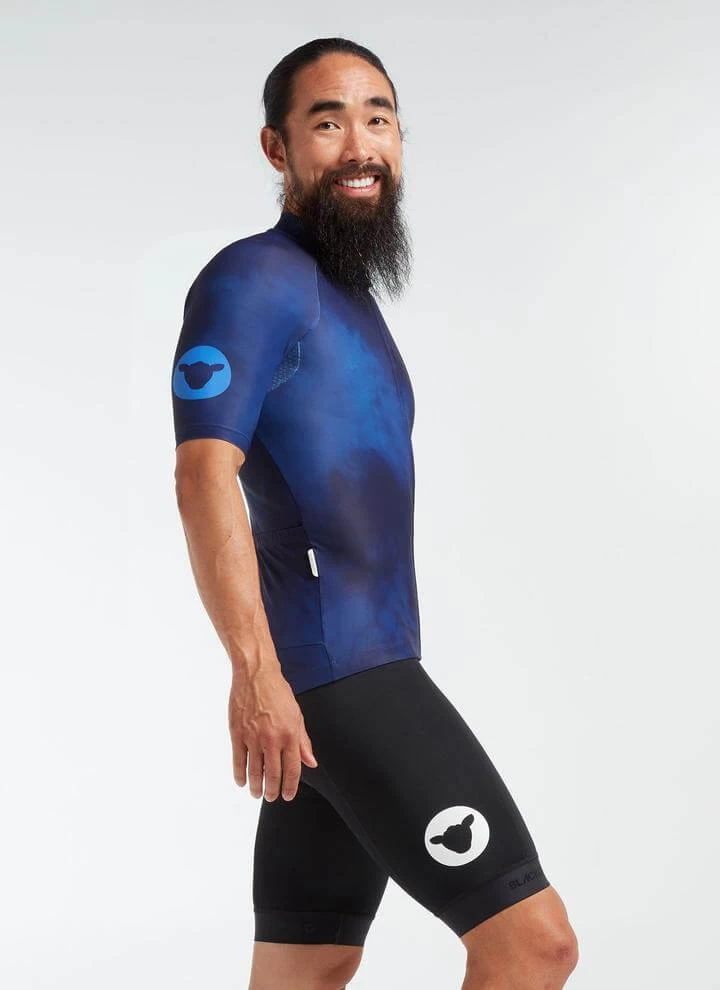 Blue/Navy Acid Essentials TOUR Men's Jersey 6 Blue/Navy Acid Essentials TOUR Men's Jersey - Image 4