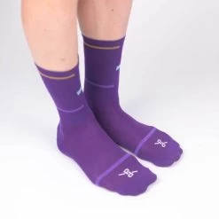 Deep Purple Laser PLTN Socks 8 Deep Purple Laser PLTN Socks -Pro Fit Shop PelotonDeParis DeepPurple Laser PLTN CyclingSocks Front VeloVeloSigapore