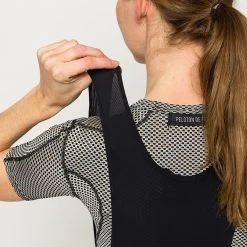 Black Domestique Women's Bib -Pro Fit Shop PelotonDeParis Domestique Black Women CyclingBib Detail1 VeloVeloSingapore