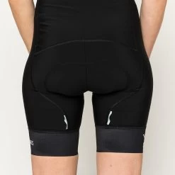 Black Domestique Women's Bib -Pro Fit Shop PelotonDeParis Domestique Black Women CyclingBib Detail2 VeloVeloSingapore