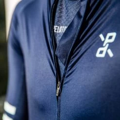 Navy Recon Men's Jersey -Pro Fit Shop PelotonDeParis Navy Recon Men CyclingJersey Detail1 VeloVeloSingapore