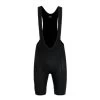 Black Essential Men's Bib -Pro Fit Shop front side of black cycling bibs. pas normal studios logo on inner neck tag. 1180w