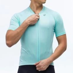 Mint Foundation Men's Jersey -Pro Fit Shop mens foundation jersey celest front detail 5.58.43 PM 2000x a6880202 29b4 421a 904c 32e5d2ae18ca