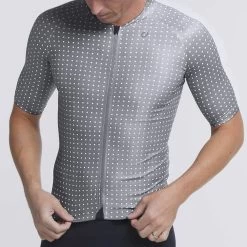 Light Grey Grid Dot Ultralight Men's Jersey -Pro Fit Shop mens grid dot jersey light grey front detail 1200x e8727a3f 6e72 4f18 b5bf 84c979b89cd1