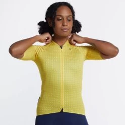 Gold Yellow Grid Dot Ultralight Women's Jersey